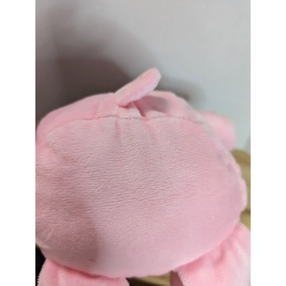 Burton + Burton soft pink hippo hippopotamus rose ribbon stuffed toy animal 12 i